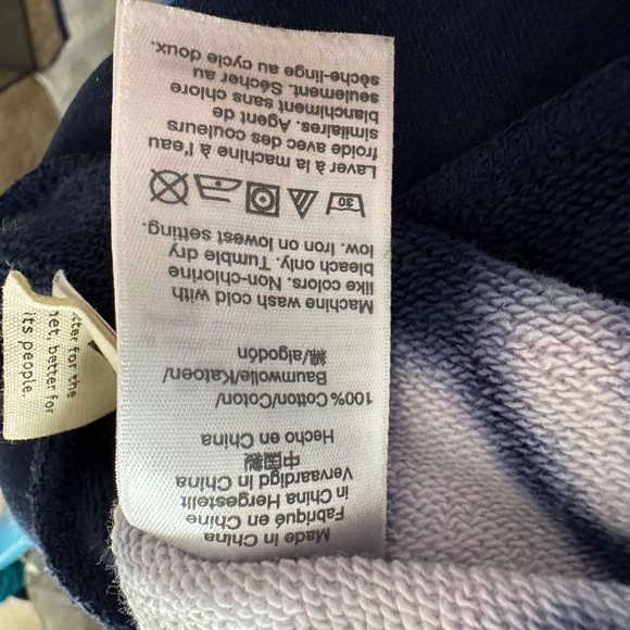 Madewell Blue (Re)sourced Blue Cotton Retro Hoodie Sweatshirt Size Small - Picture 9 of 9